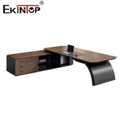 カスタマイズされた純木のオフィス用家具は現代様式の机のファイル キャビネット セットを置く